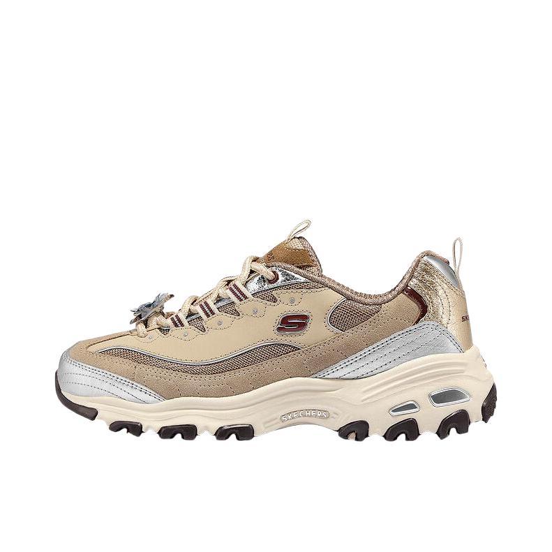 推荐商品：Skechers/斯凯奇 D'Lites 1.0 奶茶熊 熊猫鞋 老爹鞋 闪穿鞋 厚底增高复古缓震百搭 女款/浅咖色/酒红色