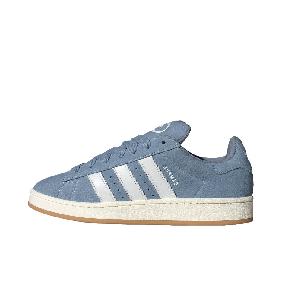 推荐商品：adidas Originals Campus 00s 板鞋 面包鞋 复古缓震透气轻便薄底贴合耐穿圆头包裹性平跟支撑 质感蓝/白色/汉玉白