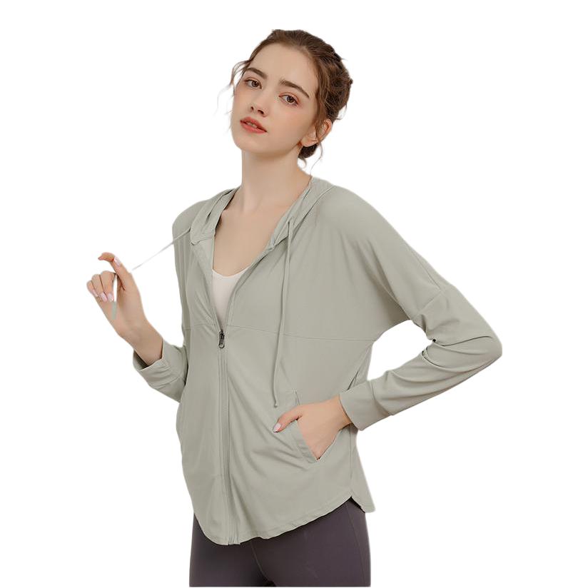 推荐商品：Daddect/达兹 薄款拉链开衫瑜伽服 女装 BT-DS15 矿物灰绿