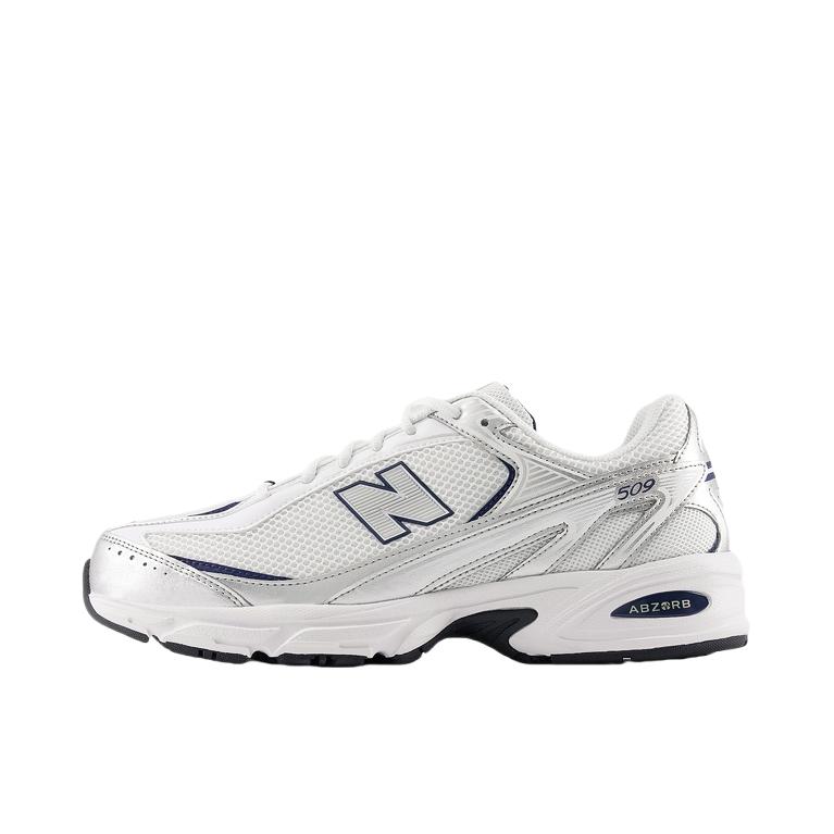 推荐商品：New Balance 509 跑鞋 防滑低帮休闲厚底贴合 白色/银色