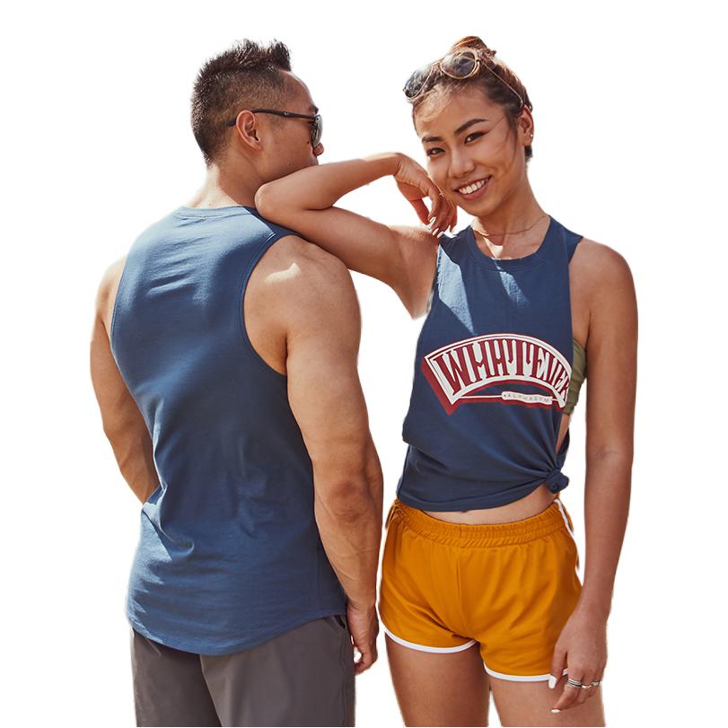 推荐商品：AlphaGym 美式复古无袖背心 复古蓝