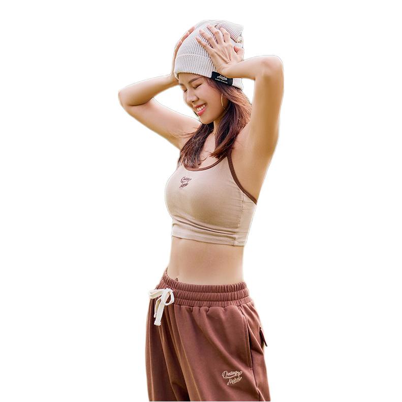推荐商品：AlphaGym 美式外穿内搭带胸垫背心 女装 卡其拼棕