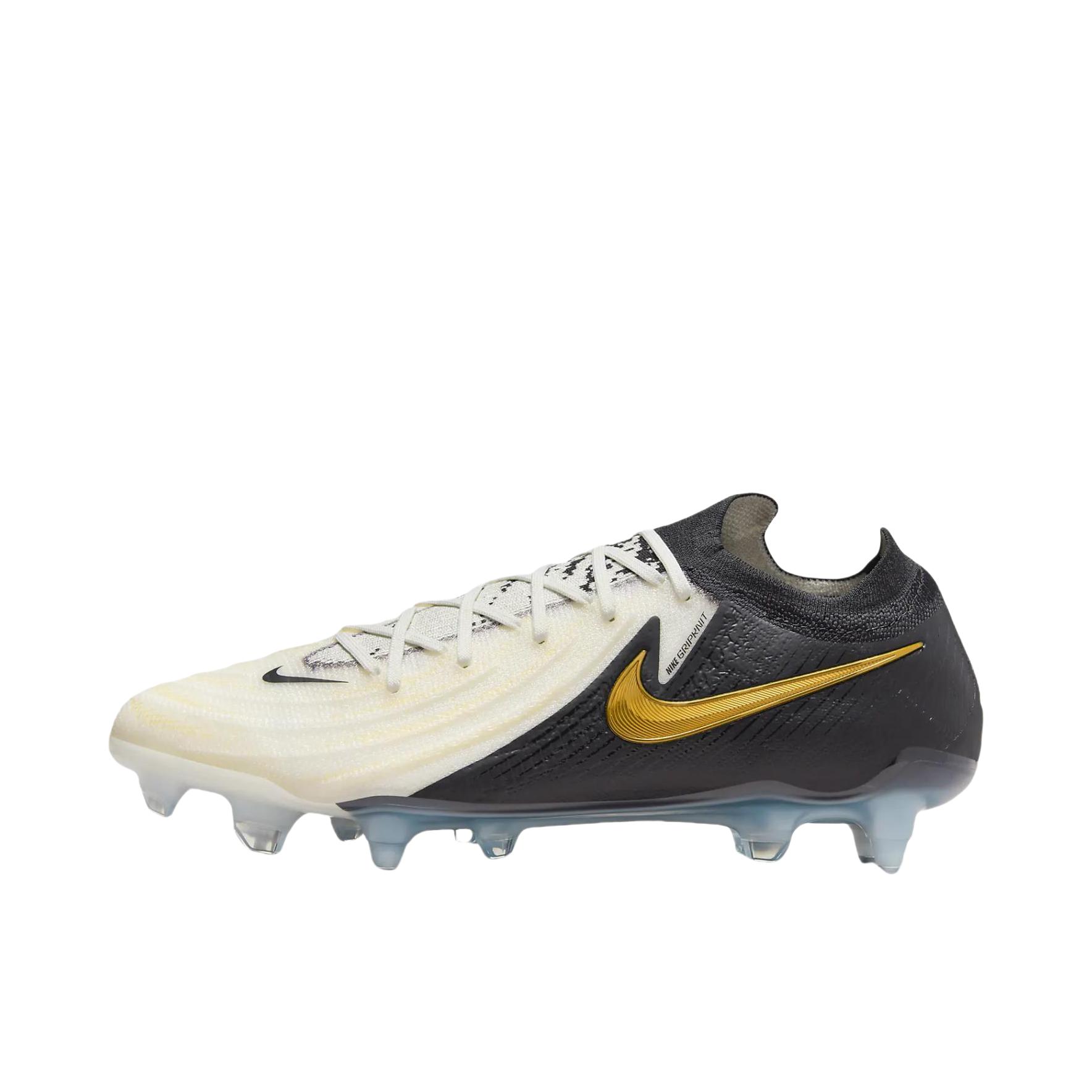 推荐商品：Nike/耐克 Phantom GX 2 Elite SG 足球鞋 超顶级金属长钉运动防滑耐用 白色/金色/黑色