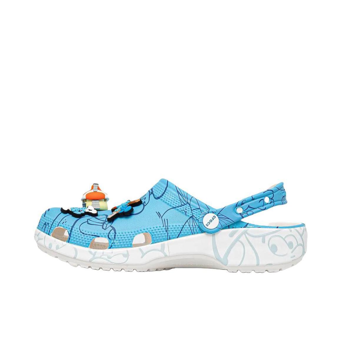推荐商品：Crocs/卡骆驰 Classic Smurfs Clog 凉鞋 圆头气质包头厚底舒适蓝精灵 蓝色