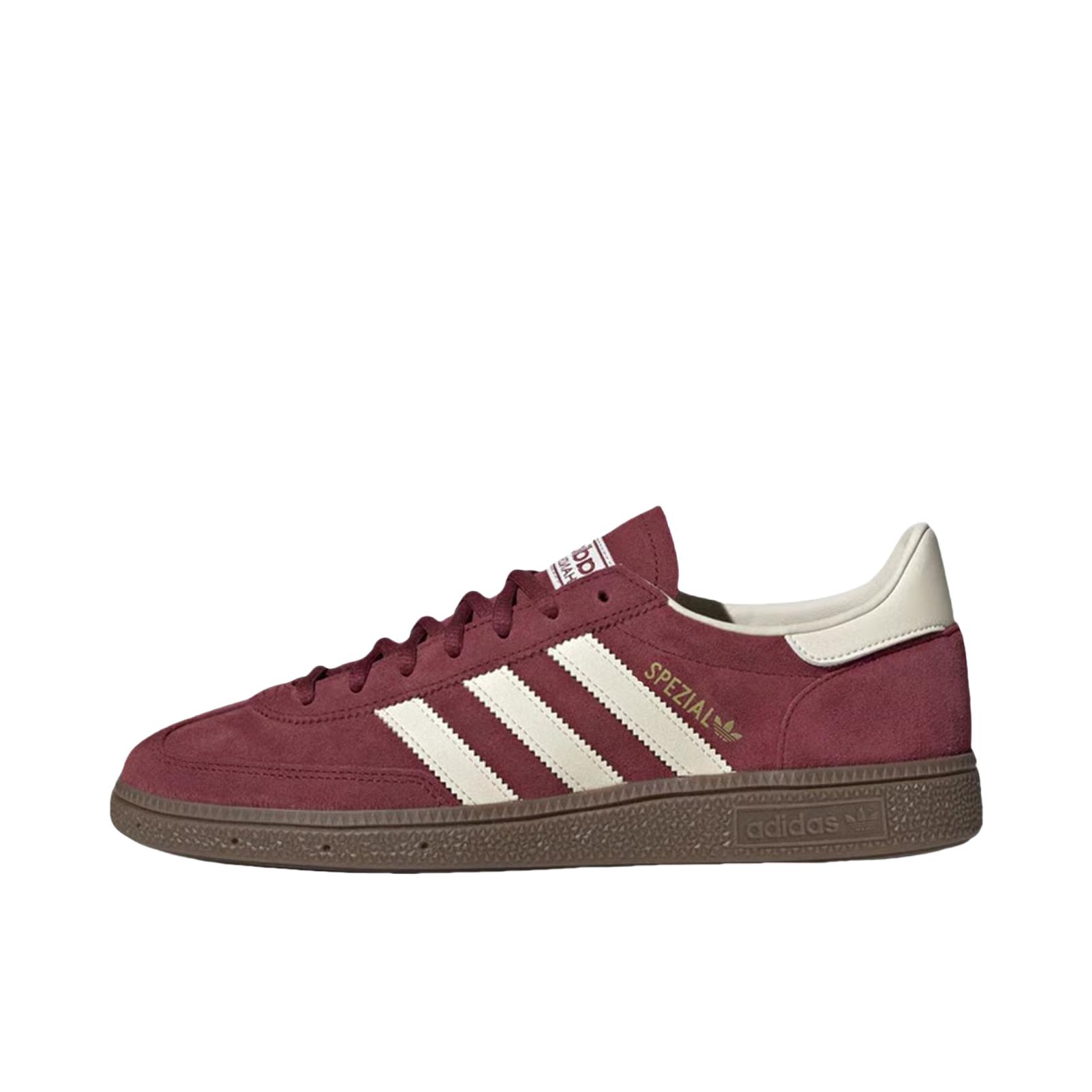 推荐商品：adidas Originals Handball Spezial 薄底鞋 T头鞋 德训鞋 板鞋 简约百搭复古轻便防滑耐磨贴合圆头耐穿 酒红色
