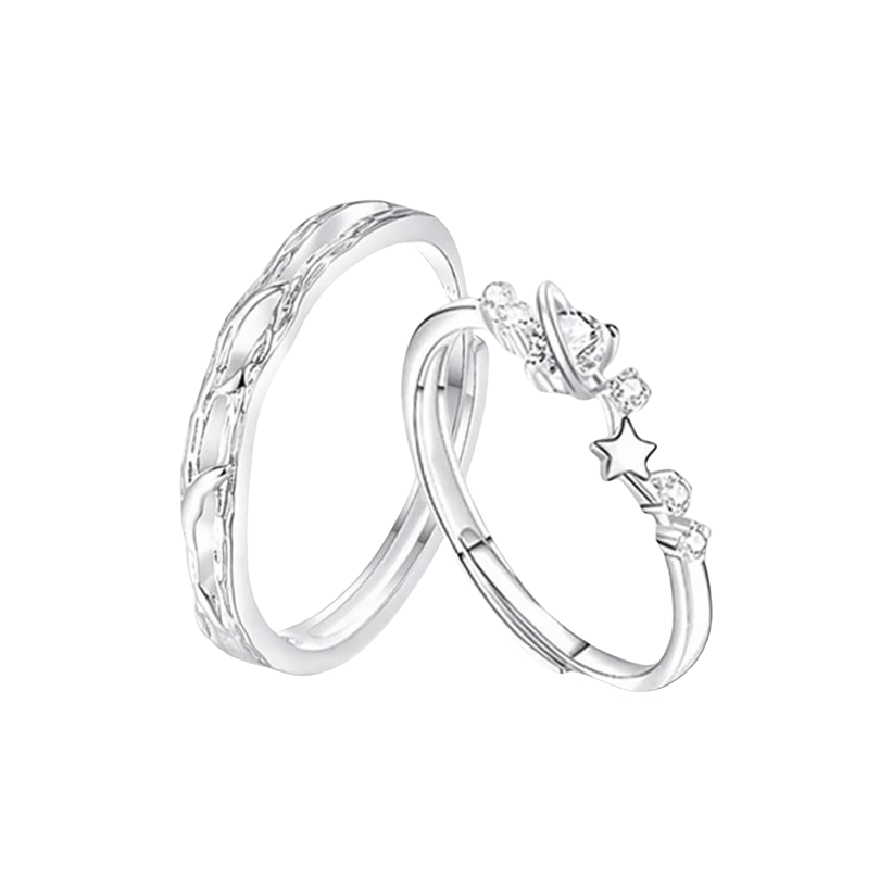 推荐商品：WANLIACC 连理枝星球合金情侣戒指 WHJ70169