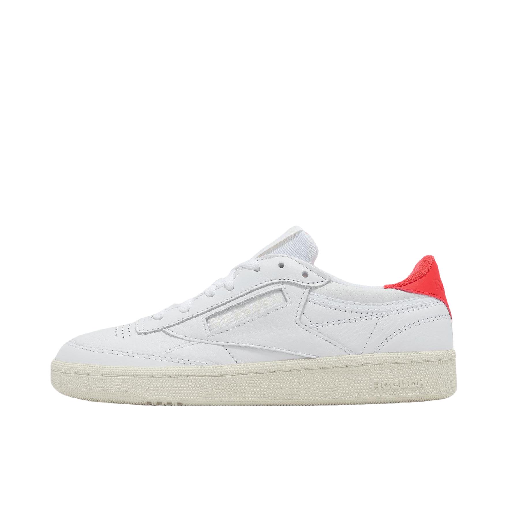 推荐商品：Reebok/锐步 Club C 85 经典复古 防滑耐磨 防水 运动 脏脏鞋 板鞋 女款/白色/红色