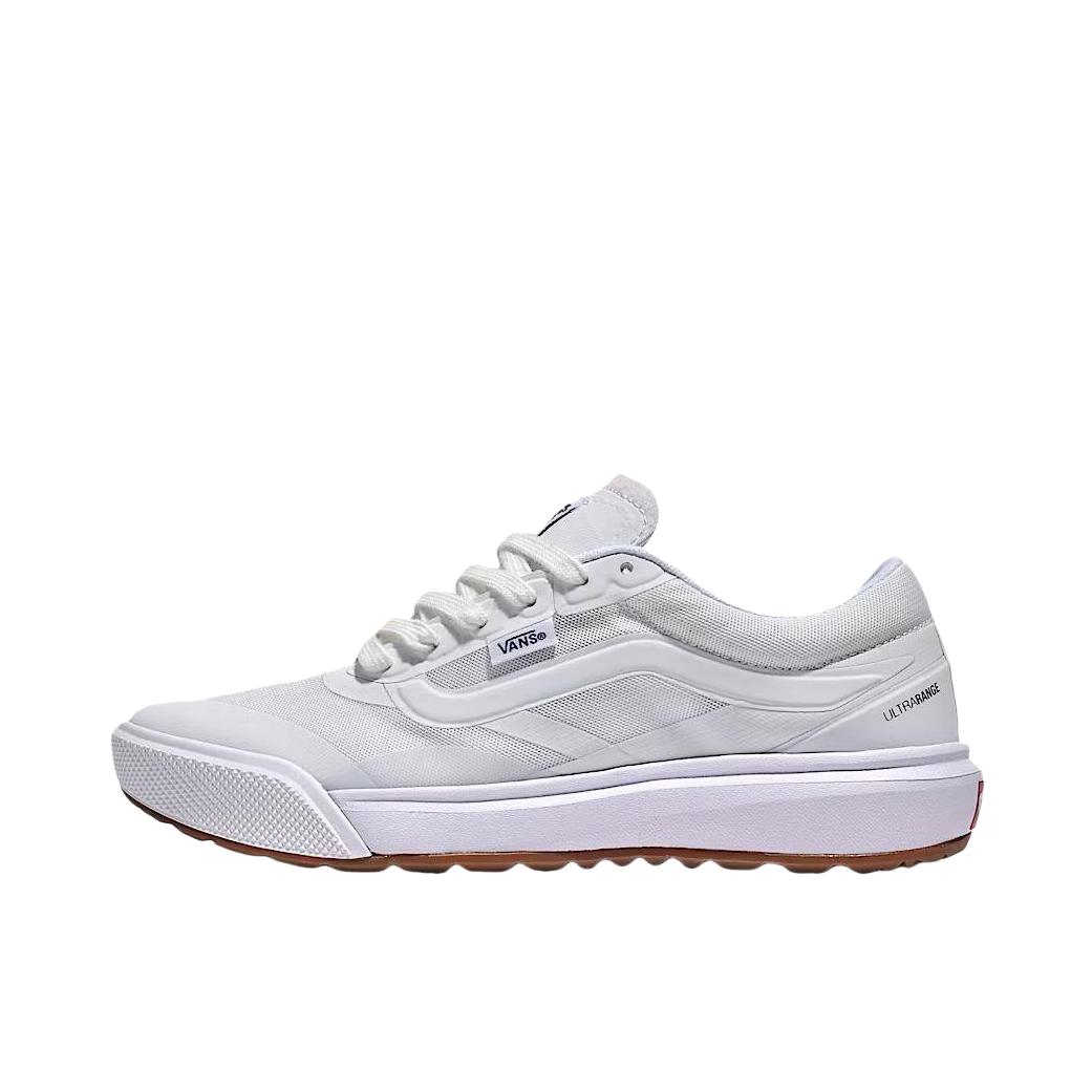 推荐商品：Vans/范斯 UltraRange 2.0 板鞋 低帮系带厚底圆头绒面革支撑轻便包裹性 白色