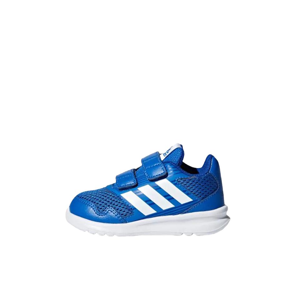 推荐商品：adidas AltaRun 舒适缓震 防滑耐磨 网面透气 休闲 运动鞋儿童 婴童/蓝色/白色