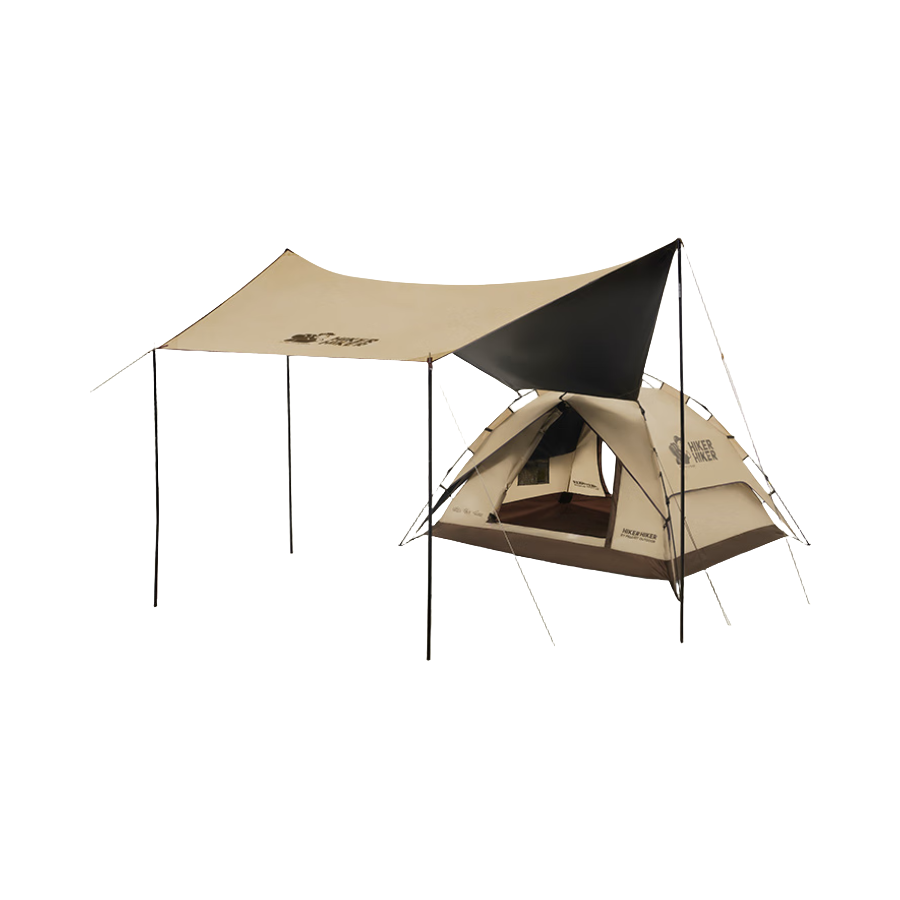 推荐商品：Pelliot/伯希和 HIKER系列 天幕 露营 钛黑胶 防晒 自动 帐篷 16402703