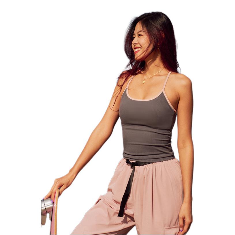 推荐商品：AlphaGym 美背法式外穿内搭带胸垫吊带 女装 VE083 烟熏灰粉