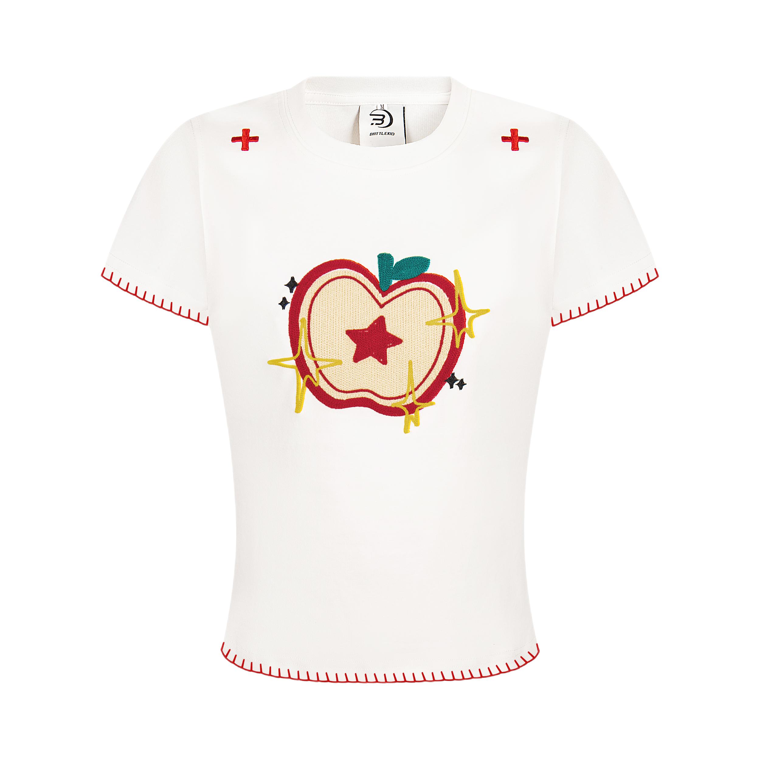 推荐商品：XHHSUZ 情侣装短袖一大一小圆领印花T恤 女款/白