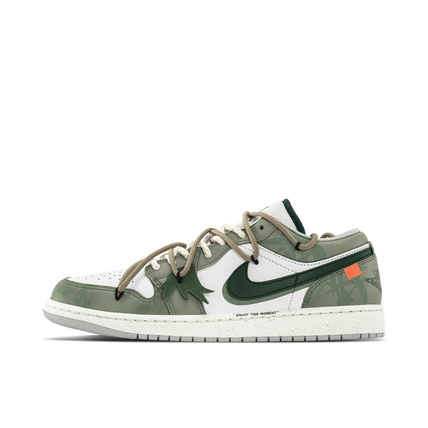 推荐商品：【定制球鞋】Air Jordan 1 减震 耐磨 透气 平跟 复古 潮流 简约 包裹性 防滑 轻便 支撑 增高 板鞋 青竹林