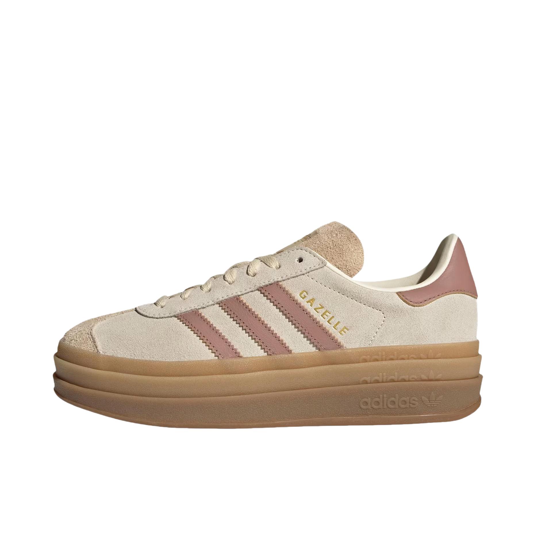 推荐商品：adidas Originals Gazelle Bold T头鞋 德训鞋 运动休闲鞋 经典厚底防滑耐磨贴合 女款/米色/棕色