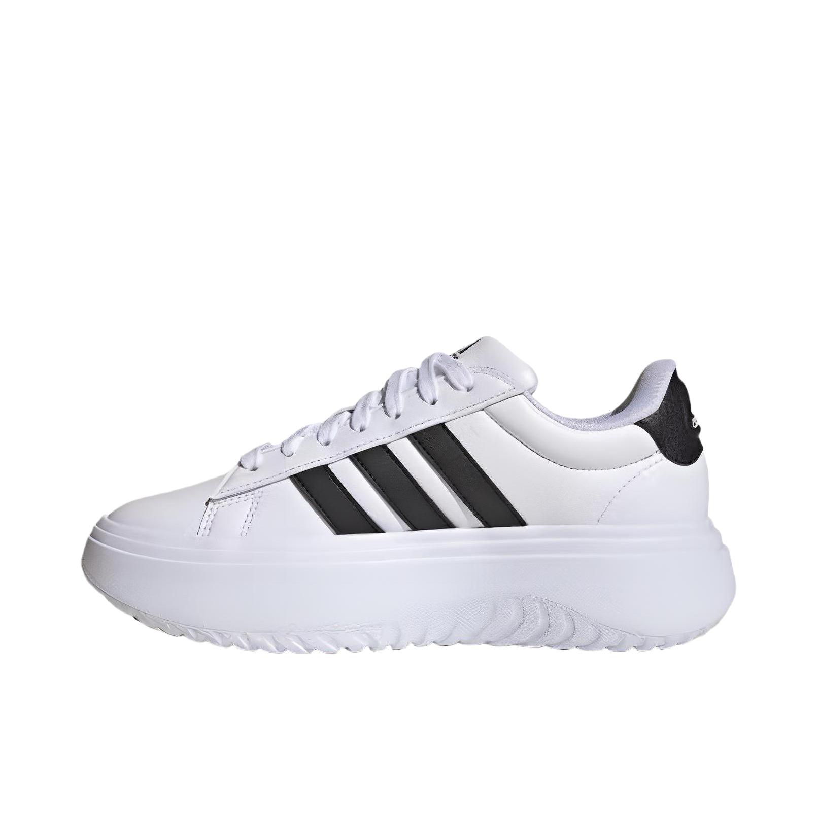 推荐商品：adidas GRAND COURT PLATFORM 板鞋 防滑耐磨舒适缓震厚底增高轻便 熊猫/白色/黑色