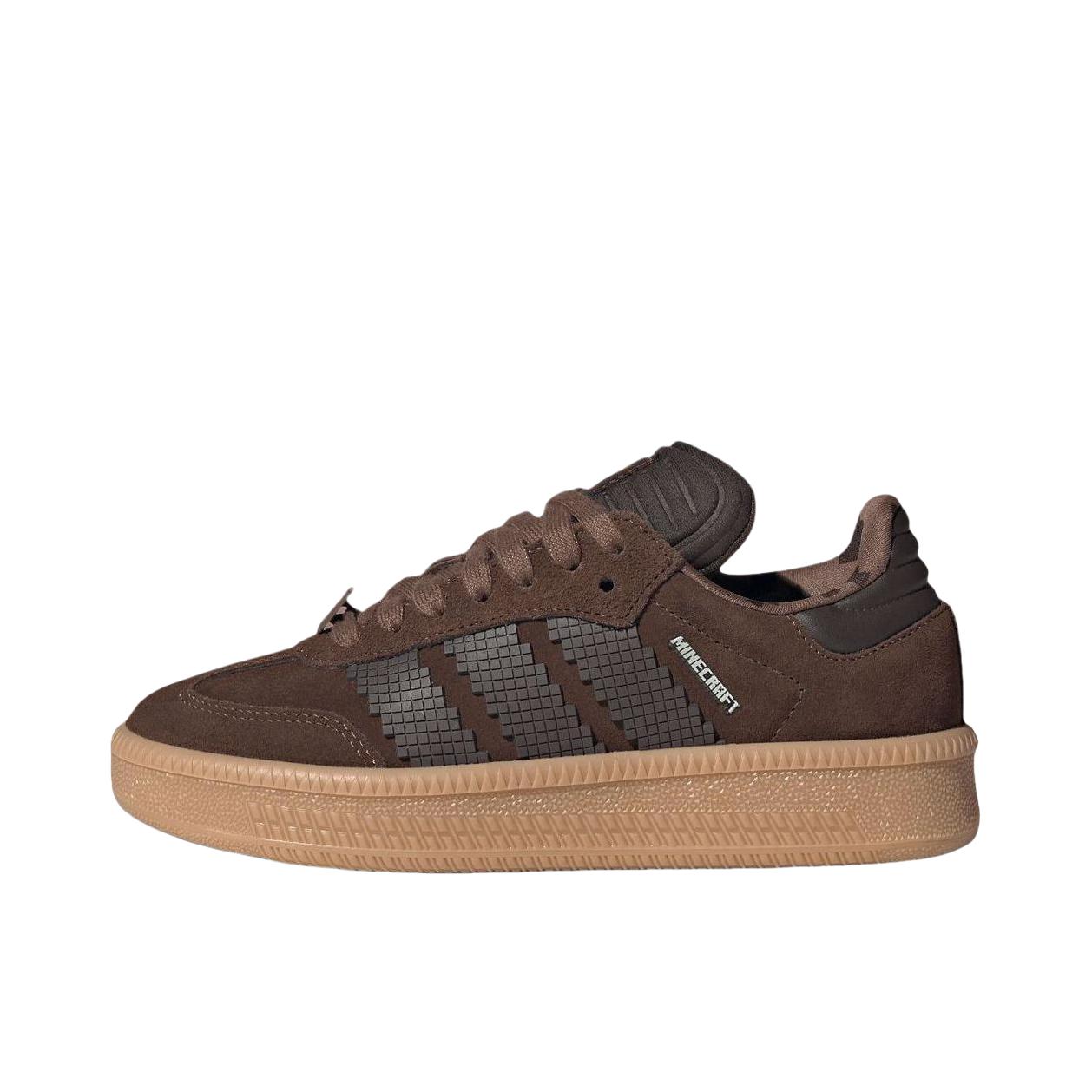 推荐商品：adidas Originals Samba XLG T头鞋 德训鞋 板鞋 复古增高防滑耐磨 Minecraft联名/大童/深棕色