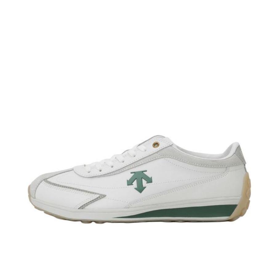 推荐商品：DESCENTE/迪桑特 Cron Racer 透气 耐磨 系带 圆头 复古风 运动休闲鞋 SP123LCR18-BKWH 白色/绿色
