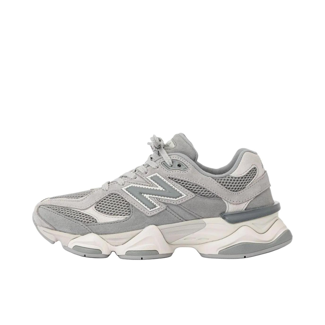 推荐商品：New Balance 9060 跑鞋 绒面革舒适减震网面透气防滑耐磨拼接复古增高圆头贴合耐穿 D宽/浅灰色/白色