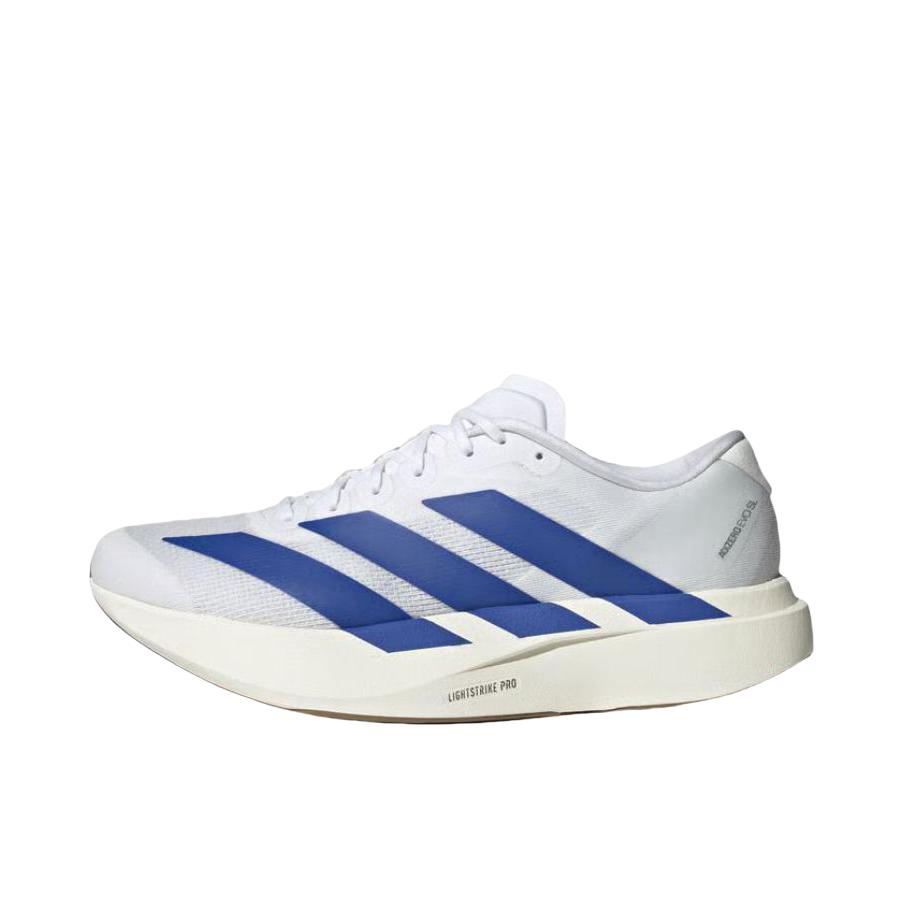 推荐商品：【梅西同款】 adidas Adizero EVO SL 跑鞋 缓震防滑圆头轻便运动马拉松竞速训练 男款/白色/蓝色