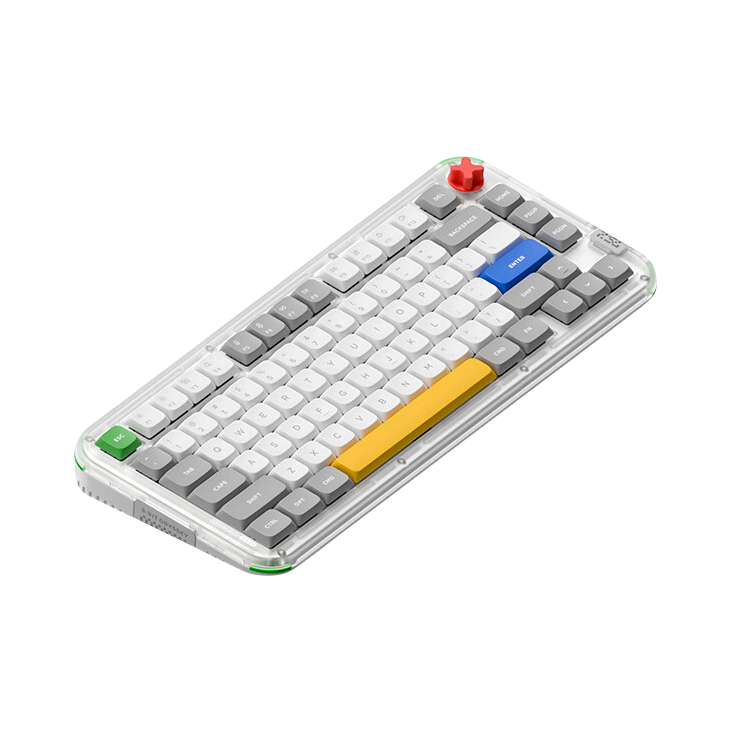 推荐商品：nuphy Kick75 三模 机械键盘 80键 全键热插拔 静音轴 智能旋钮设计 矮轴 蓝牙 高矮切换