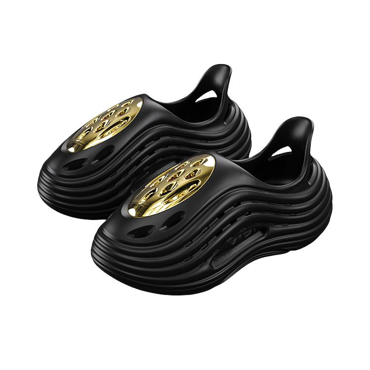 推荐商品：亚束 异形 耐磨 增高 外穿 防滑 防臭 情侣 拖鞋 黑色/金色