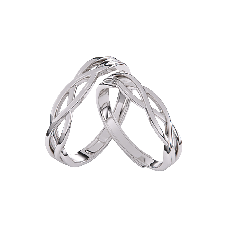 推荐商品：钟久久 海誓山盟镂空S925银情侣戒指 ZYJZ736