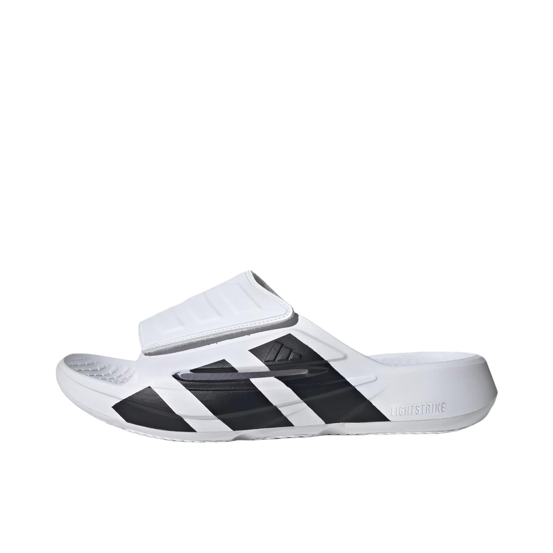推荐商品：adidas Sportswear Lightblaze Slide 拖鞋 百搭防滑防磨厚底一字 白色/黑色 