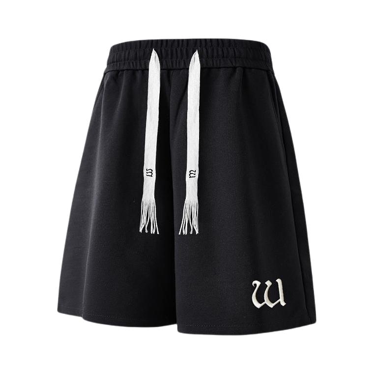 推荐商品：Worthwhile 无性别直筒五分针织休闲短裤 WD400677992 黑/升级款