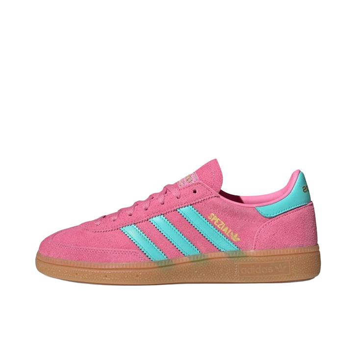 推荐商品：adidas Originals Hamburg 绒面革 复古 轻便 防滑耐磨 合成革 运功休闲鞋 女款/粉色/蓝色