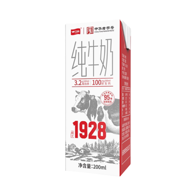 推荐商品：卫岗 1928 纯牛奶 盒装