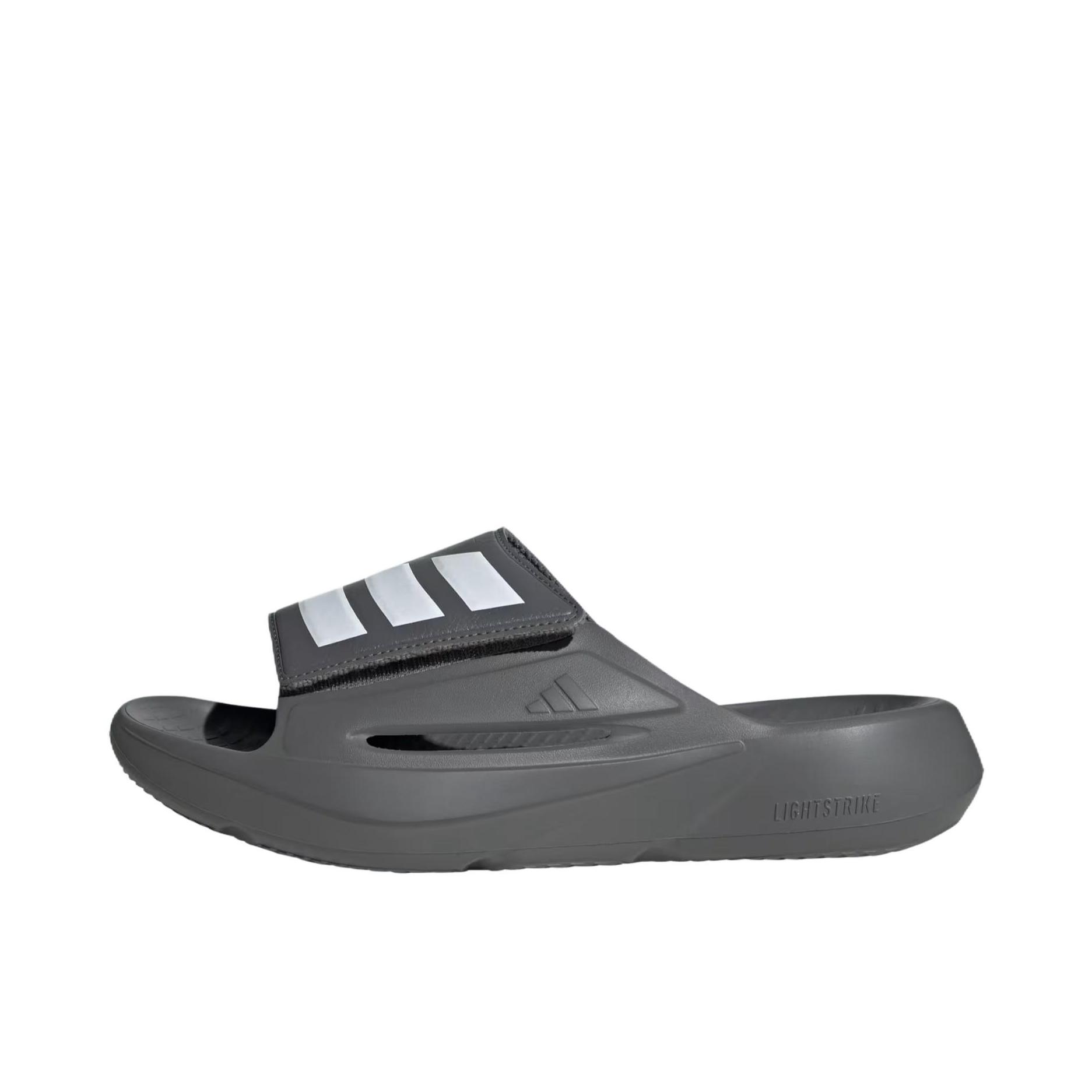 推荐商品：adidas Sportswear Lightblaze Slide 拖鞋 百搭防滑防磨厚底一字 灰色 