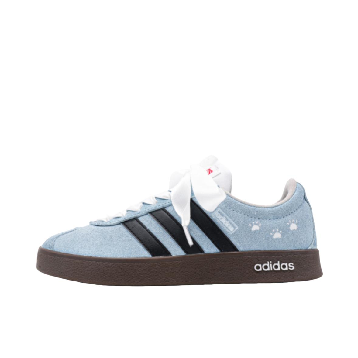 推荐商品：【定制球鞋】Adidas neo VL Court 2.0 德训鞋 板鞋 复古轻便耐磨芭蕾风甜美文艺抗冲击性防水 猫猫踪迹blue2.0