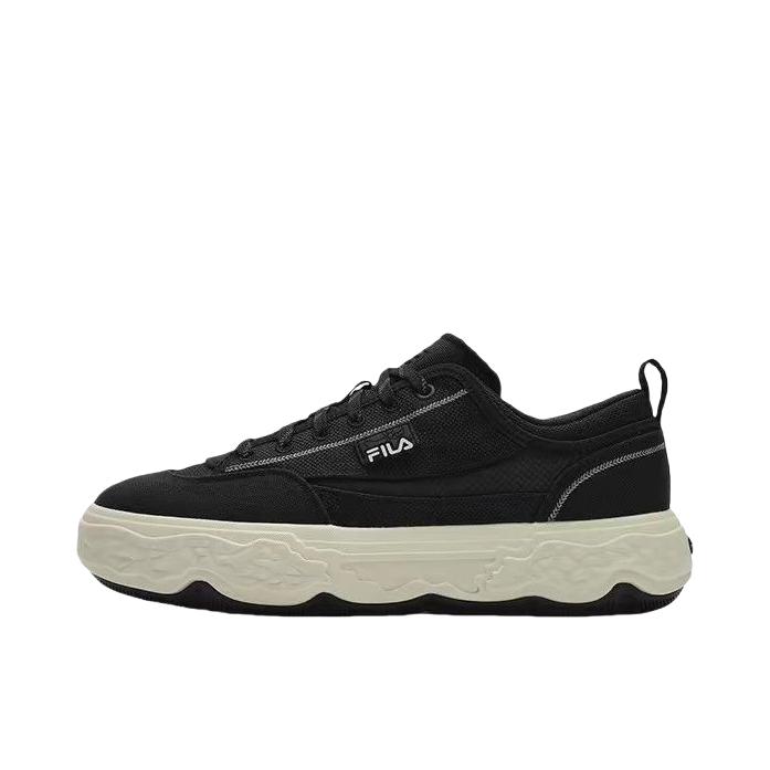 推荐商品：【杨幂同款】 FILA/斐乐 Rock 板鞋 耐用舒适百搭复古防滑耐磨 黑色/米色
