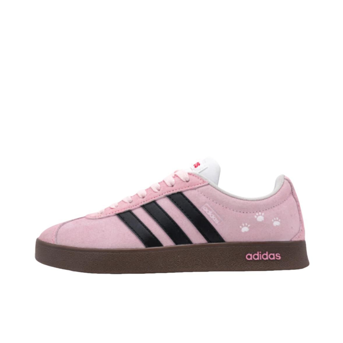 推荐商品：【定制球鞋】Adidas neo VL Court 2.0 德训鞋 板鞋 复古轻便耐磨芭蕾风甜美文艺抗冲击性防水 猫猫踪迹pink