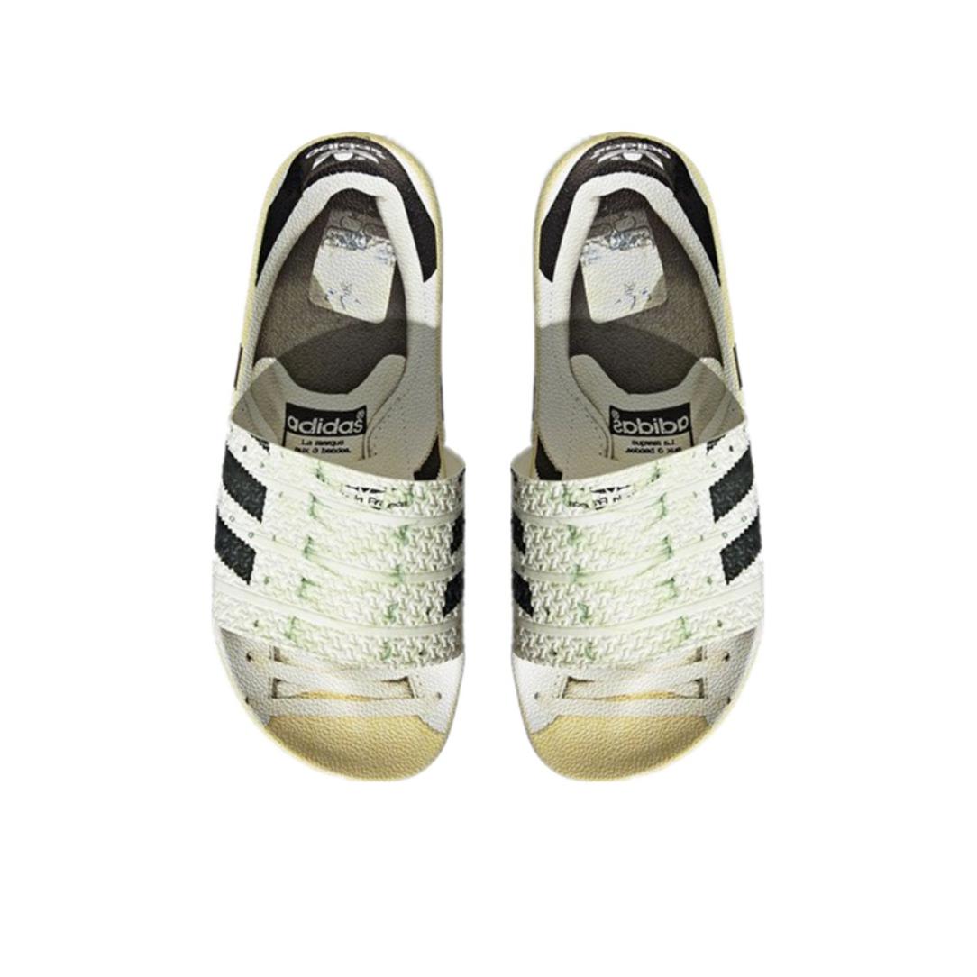 推荐商品：adidas Adilette Superstar 休闲舒适 防滑耐磨 一字 拖鞋 米白/白/黑