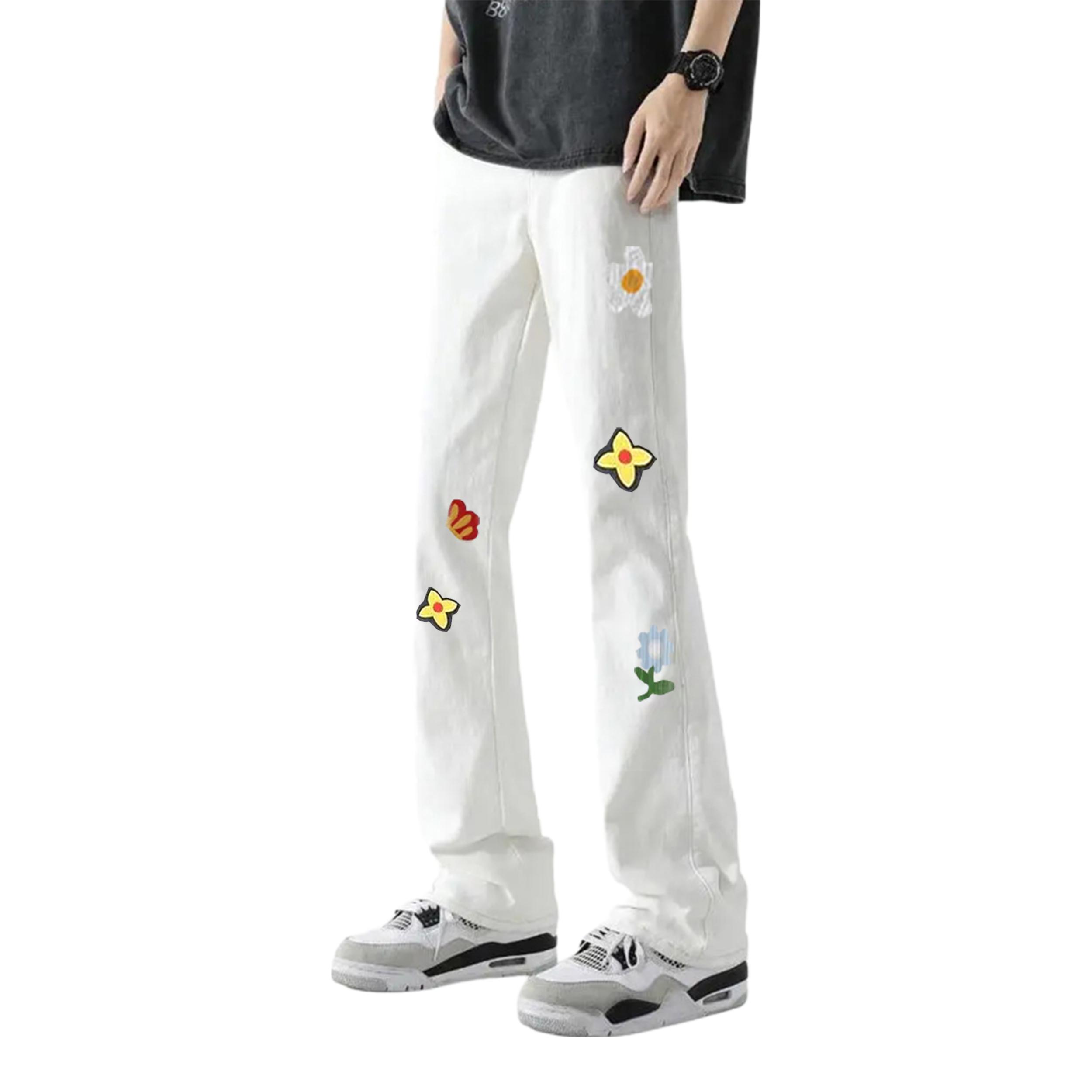 推荐商品：FUMBLE 美式水洗做旧弹力透气薄款牛仔裤 FUMBLE-SSYC-7400 白