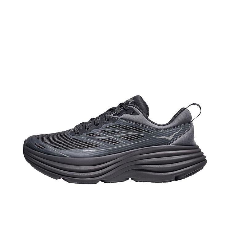 推荐商品：HOKA ONE ONE Bondi 8 邦代8 防滑耐磨 舒适轻便 网面透气 休闲百搭 缓震 跑鞋 炭灰色/天空灰