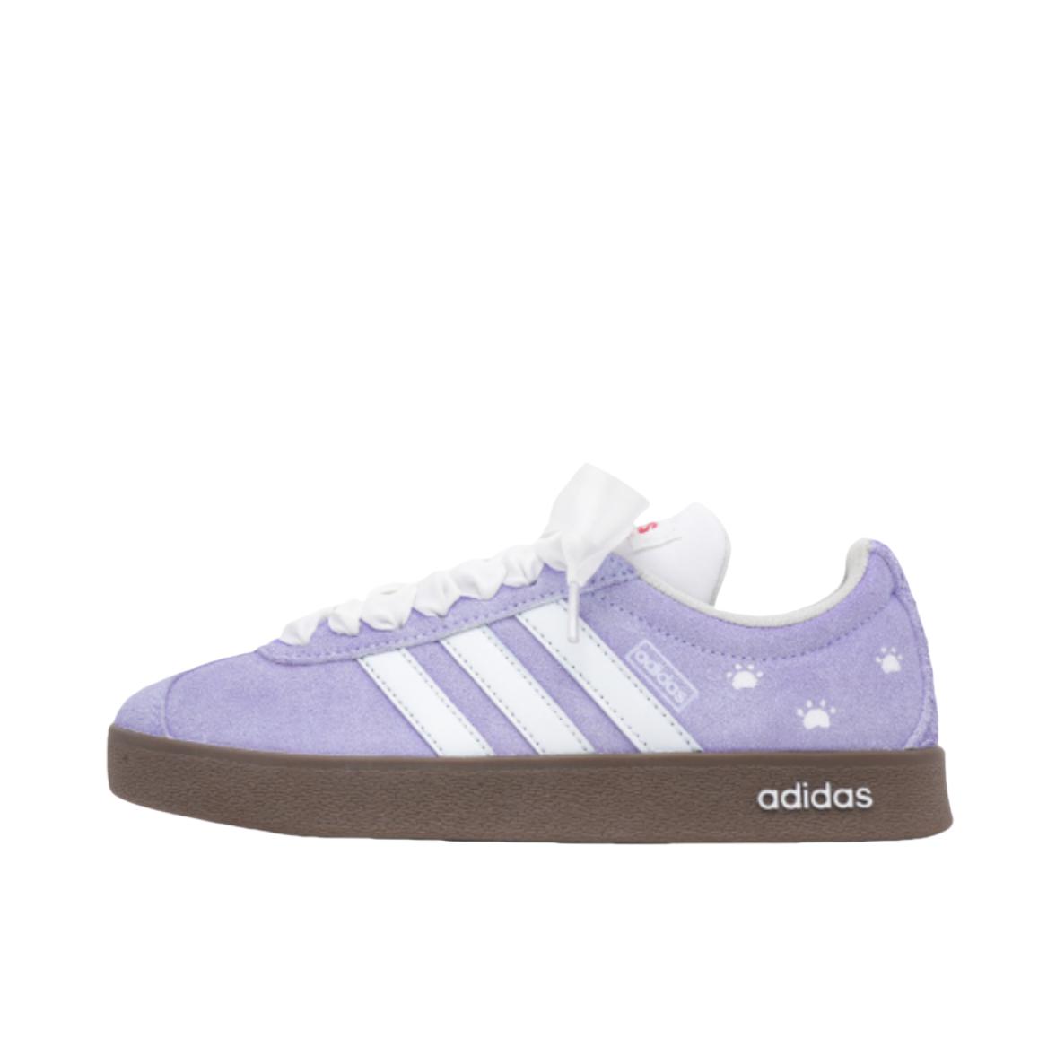 推荐商品：【定制球鞋】Adidas neo VL Court 2.0 德训鞋 板鞋 复古轻便耐磨芭蕾风甜美文艺抗冲击性防水 猫猫踪迹purple