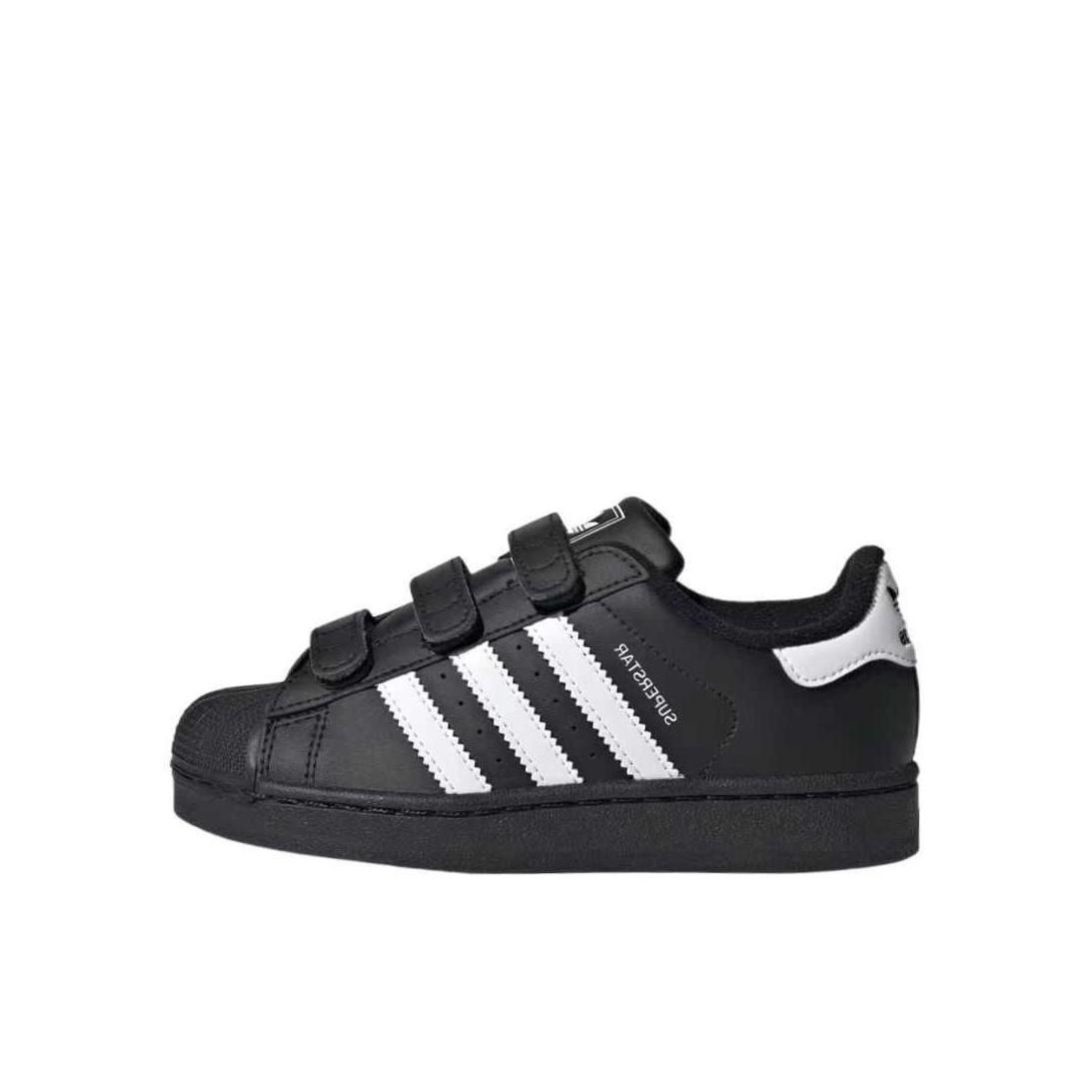 推荐商品：adidas Originals Superstar 贝壳头 魔术贴 板鞋儿童 小童/核心黑/云白