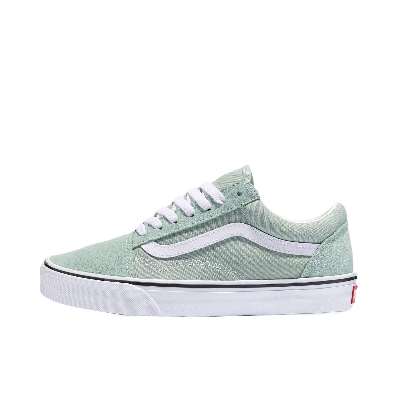 推荐商品：Vans/范斯 Old Skool 滑板鞋 板鞋 轻便防滑复古舒适经典 浅绿色 /白色