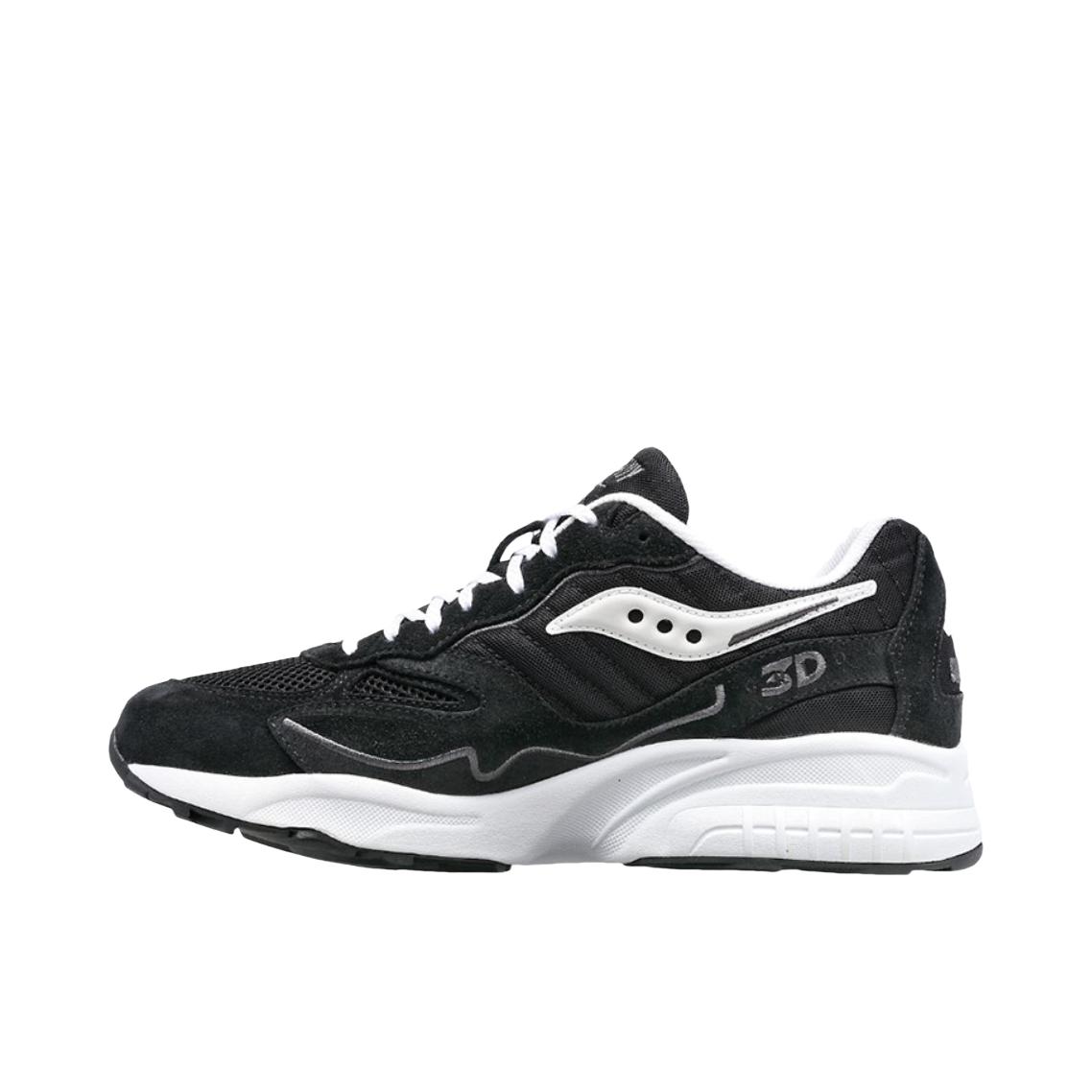 推荐商品：Saucony/索康尼 3D Grid Hurricane 飓风 轻便透气 防滑耐磨 减震 复古 织物 休闲运动 跑鞋 M宽/黑色/白色
