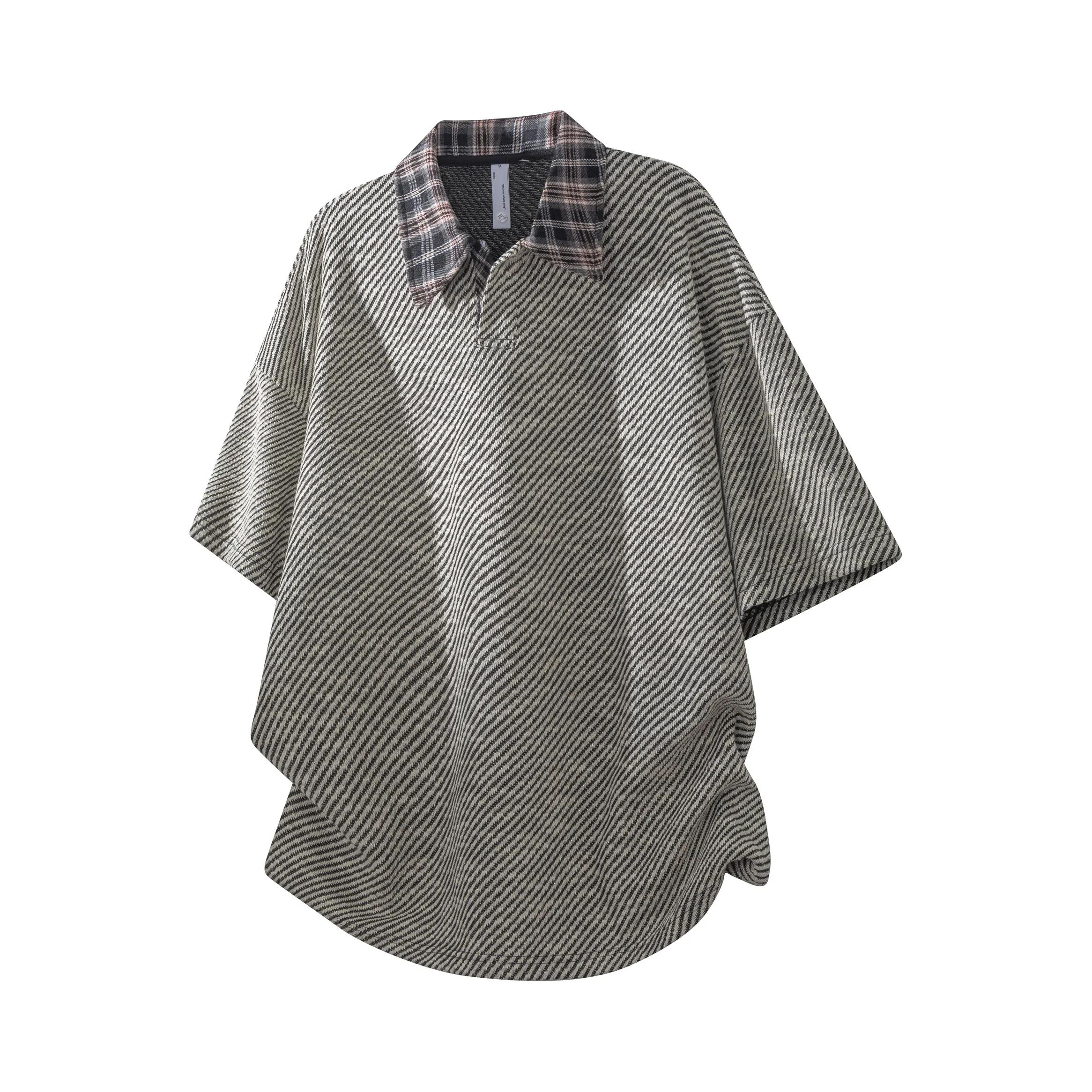 推荐商品：KAIPAINEN/凯湃耐 透气抗皱cleanfit风落肩袖格纹拼接Polo衫 KA-LSM-PL702 黑白