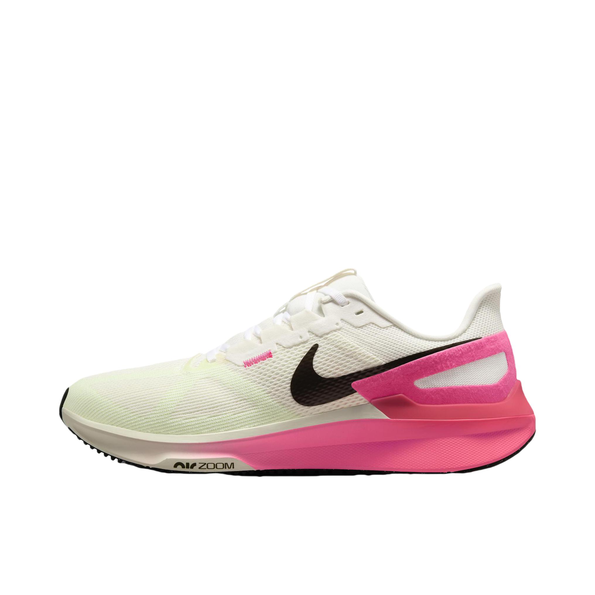 推荐商品：Nike Air Zoom Structure 25 跑鞋 公路减震织物支撑训练轻便 男款/白色/红色