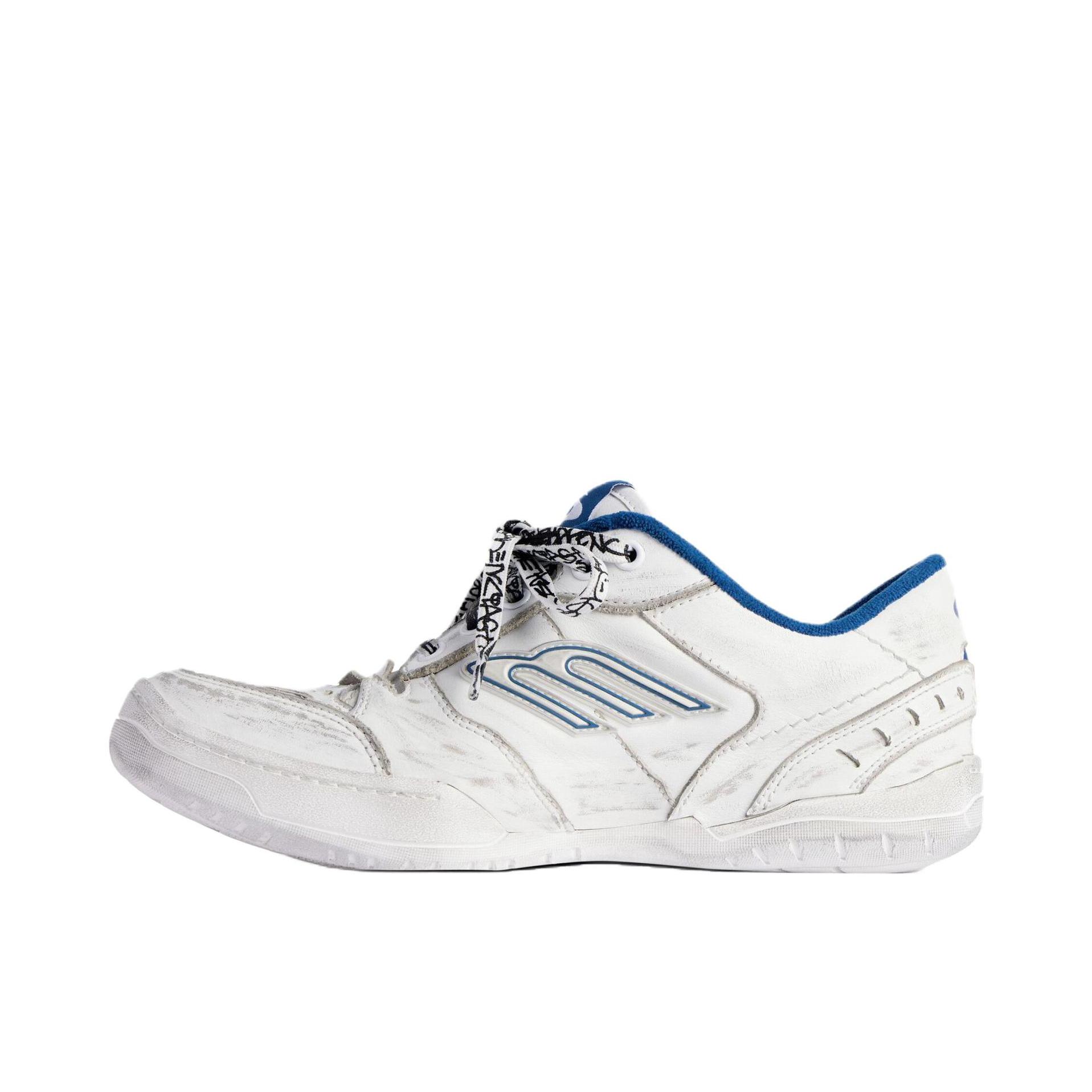 推荐商品：Balenciaga/巴黎世家 Hamptons Worn-Out 运动休闲鞋 圆头系带做旧低帮 白色 