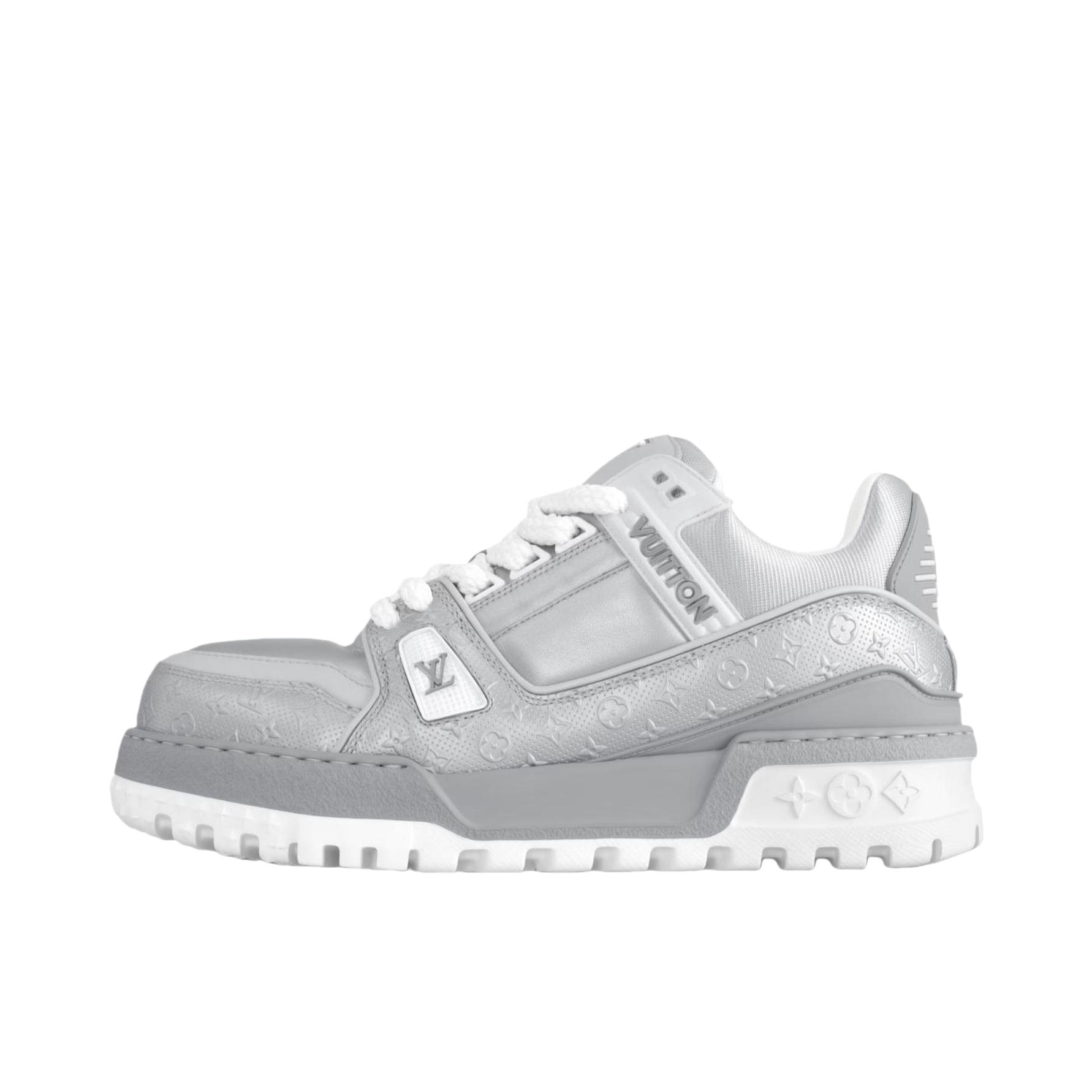 推荐商品：Louis Vuitton Trainer Maxi系列 小胖丁 系带 时尚 复古 牛皮革 板鞋 女款/银色