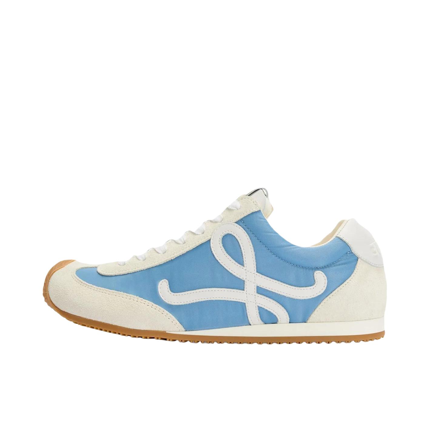 推荐商品：LOEWE/罗意威 Ballet Runner 2.0 运动休闲鞋 尼龙牛皮革圆头系带 女款/蓝色