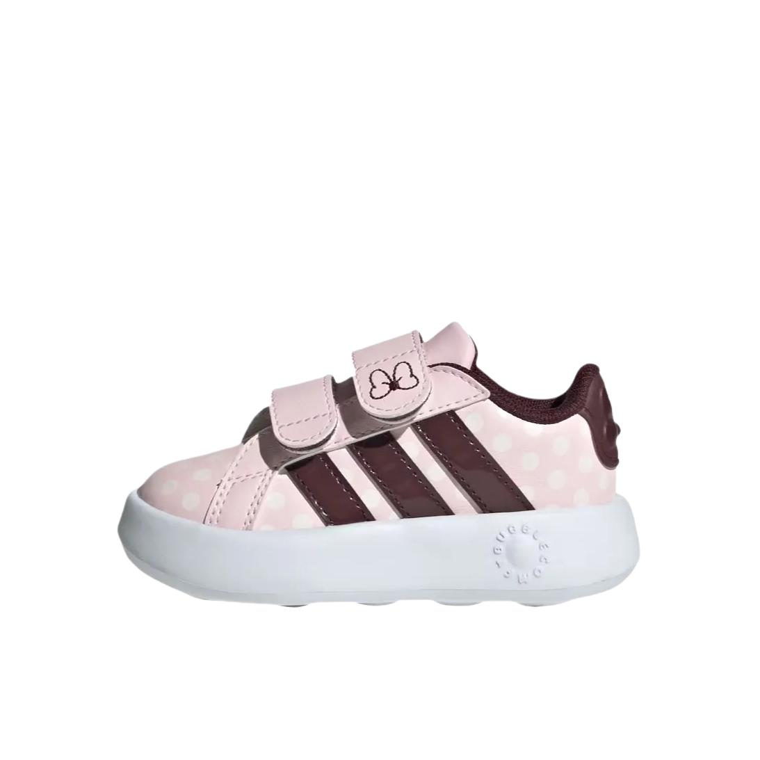 推荐商品：adidas MinnieMouseGrand 运动鞋儿童 舒适潮流百搭 Disney/迪士尼联名/小童/粉色