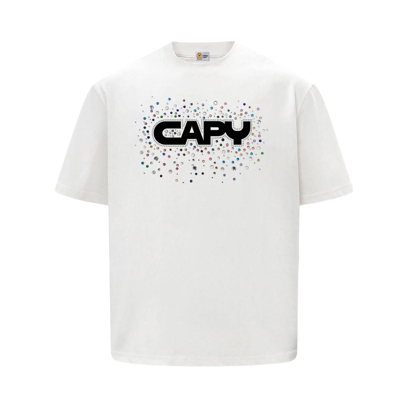 推荐商品：卡皮巴拉小黄豚 纯棉圆领套头短袖T恤 YU01T2502027 白