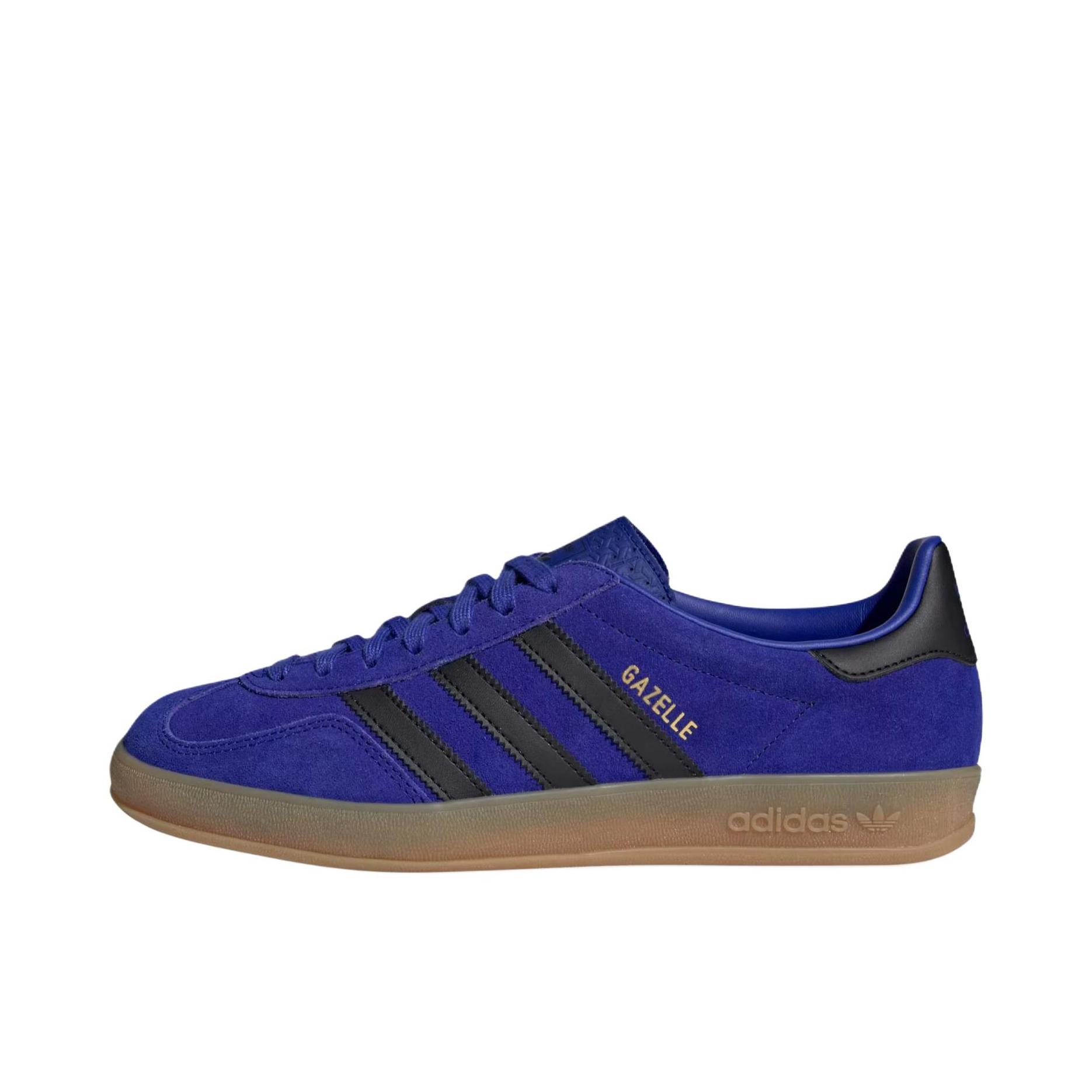 推荐商品：adidas Originals Gazelle Indoor T头鞋 德训鞋 板鞋 舒适缓震防滑耐磨绒面革复古 湛蓝色