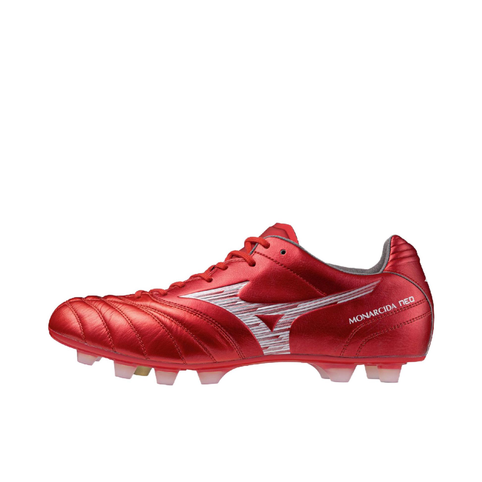 推荐商品：Mizuno/美津浓 Monarcida Neo 3 FG 防滑耐磨 胶质长钉 人造草坪 足球鞋 3E宽/大红色